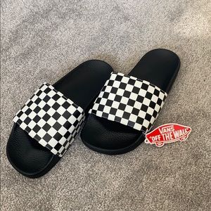vans checkerboard slides